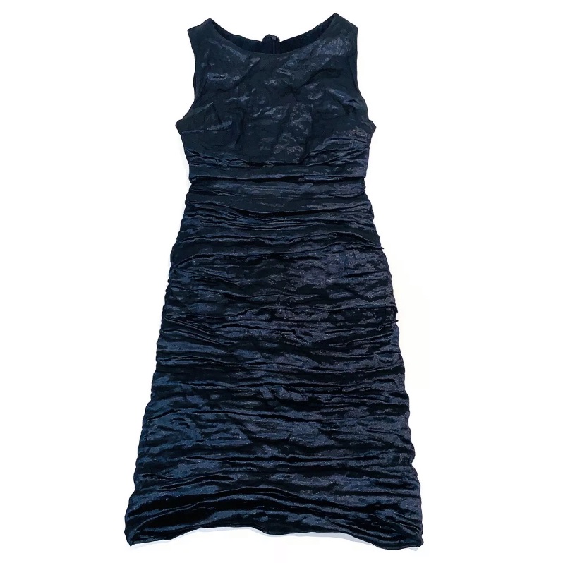 Nicole Miller Ruched Metallic Cocktail Dress